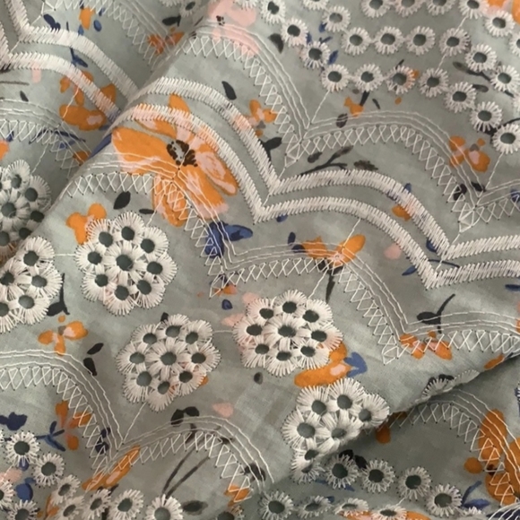 LAIA Anthropologie Ashtabula Embroidered Eyelet Ruffle Top - Picture 5 of 10